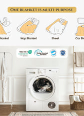 Plush Stripe Blanket Queen Size 220x240 Ivory - Cotton Home