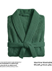 Plush Cotton Adult Bathrobe 100% Cotton Thick & Absorbent - Green