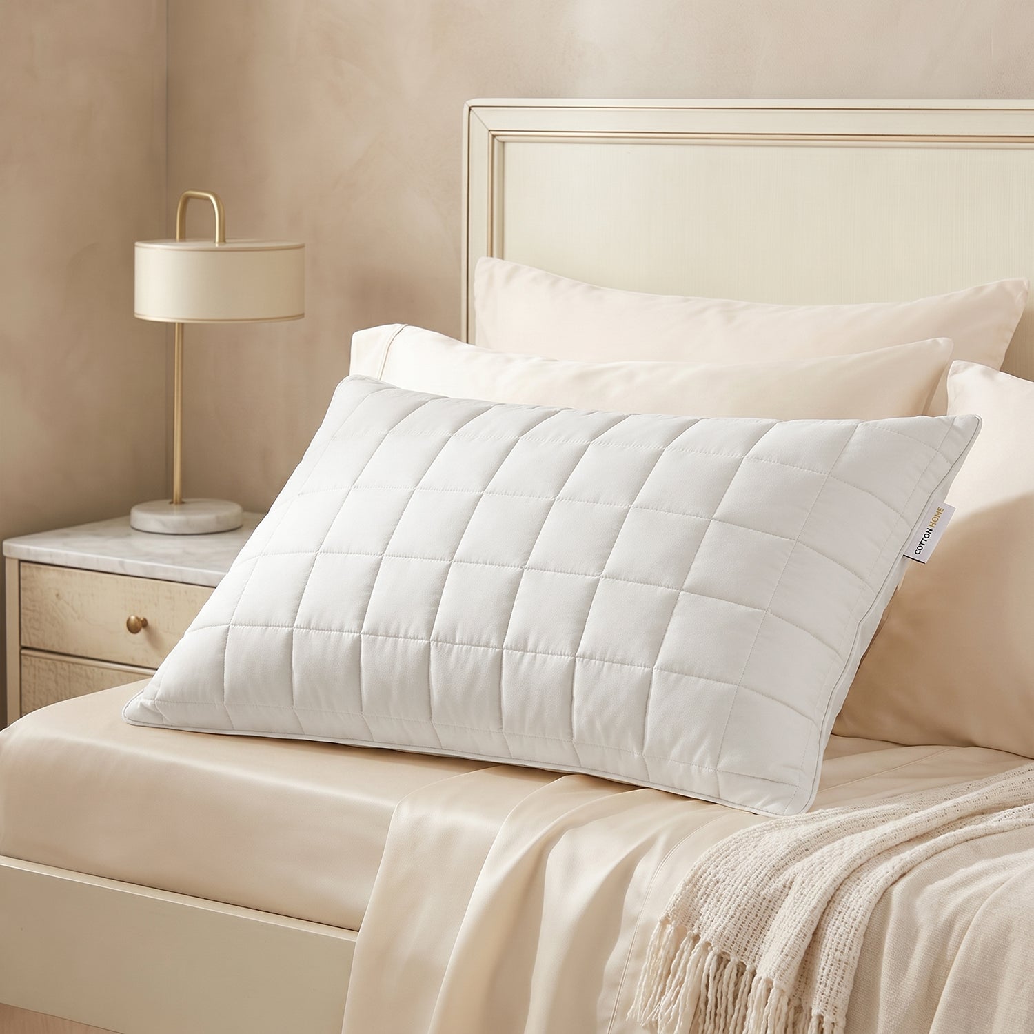 Sapphire Quilted Premium Cotton Pillow with Down Alternative filling 50x75 cm