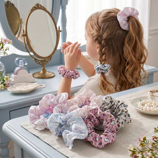 Hello Kitty Hair Accessories Set Pack of 6 hair scrunchies set