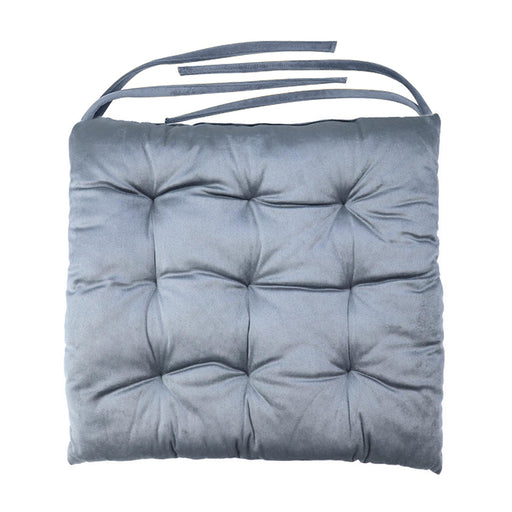 Velvet Slip Free Tufted  Chair Cushion Silver 40x40cm - Pack of 4 - Cotton Home