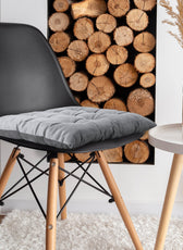 Velvet Slip Free Tufted  Chair Cushion Silver 40x40cm - Pack of 2 - Cotton Home