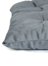 Velvet Slip Free Tufted  Chair Cushion Silver 40x40cm - Pack of 2 - Cotton Home