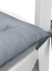 Velvet Slip Free Tufted  Chair Cushion Silver 40x40cm - Pack of 2 - Cotton Home