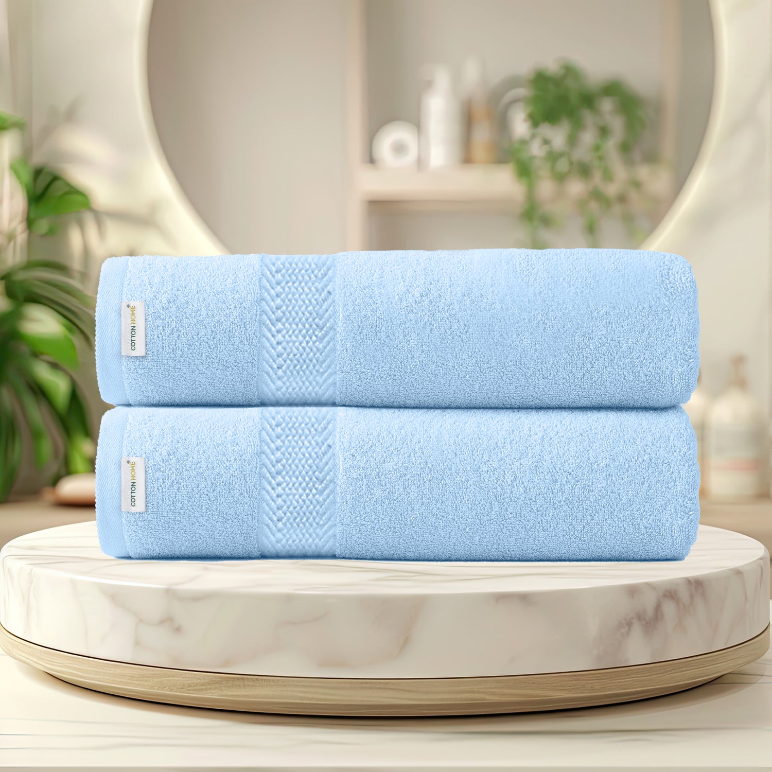 Cotton Bath Sheet 100x150 CM 2 Piece Set-Soft Feel, Quick Dry, Highly Absorbent Durable Towels - Cotton Home