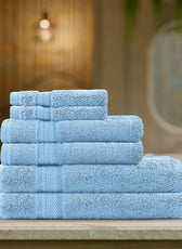 Cotton Home Ultimate Towel Collection - 6 Piece Bundle Sky Blue - Cotton Home