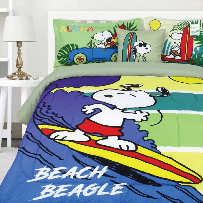 Snoopy Official Kids Bedding Set – 5 Piece Comforter Set Cozy & Colorful Cartoon Character with Matching Pillowcases & Bedsheet
