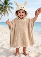 Snuggle Hooded Rabbit Kids Bathrobe 100% Cotton Toddler Bathrobe for 0-3 Years