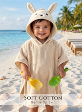 Snuggle Hooded Rabbit Kids Bathrobe 100% Cotton Toddler Bathrobe for 0-3 Years