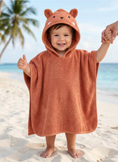 Snuggle Hooded Fox Kids Bathrobe 100% Cotton Toddler Bathrobe for 0-3 Years
