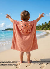 Snuggle Hooded Fox Kids Bathrobe 100% Cotton Toddler Bathrobe for 0-3 Years