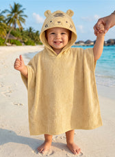 Snuggle Hooded Tiger Kids Bathrobe 100% Cotton Toddler Bathrobe for 0-3 Years