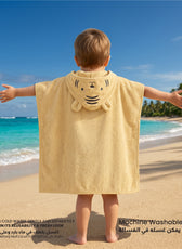 Snuggle Hooded Tiger Kids Bathrobe 100% Cotton Toddler Bathrobe for 0-3 Years