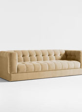 Sunny Velvet 3-Seater Tufted Sofa - 239cm Luxurious Comfort & Style - Cotton Home