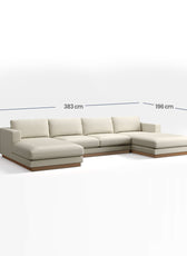 Tidal Double Chaise Fabric Sectional Sofa  Luxury Seating by Cotton Home - Cotton Home