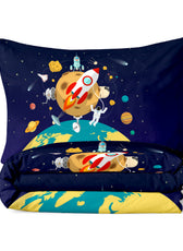 Kids Duvet Cover Set - 4 Pc - Space Print 160x220cm | Cotton Home - Cotton Home