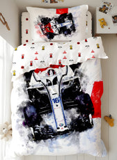 Kids Duvet Cover Set 3 Pcs - Sports Car Print | 135x220cm | Microfiber | Cotton Home - Cotton Home
