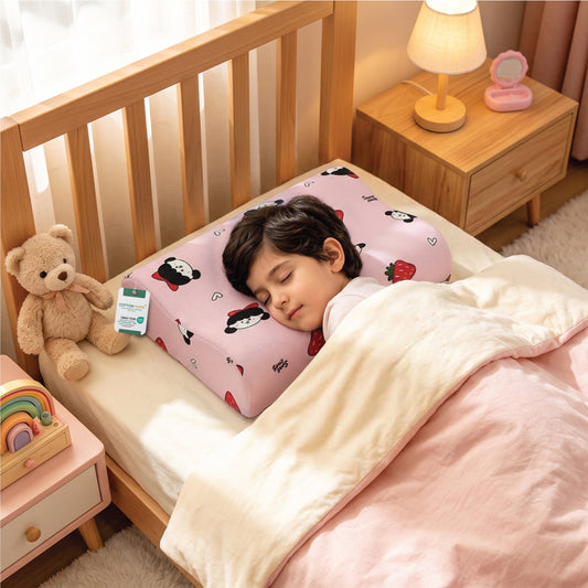 Kids Contour Memory Foam Pillows - Strawberry (26x38cm)