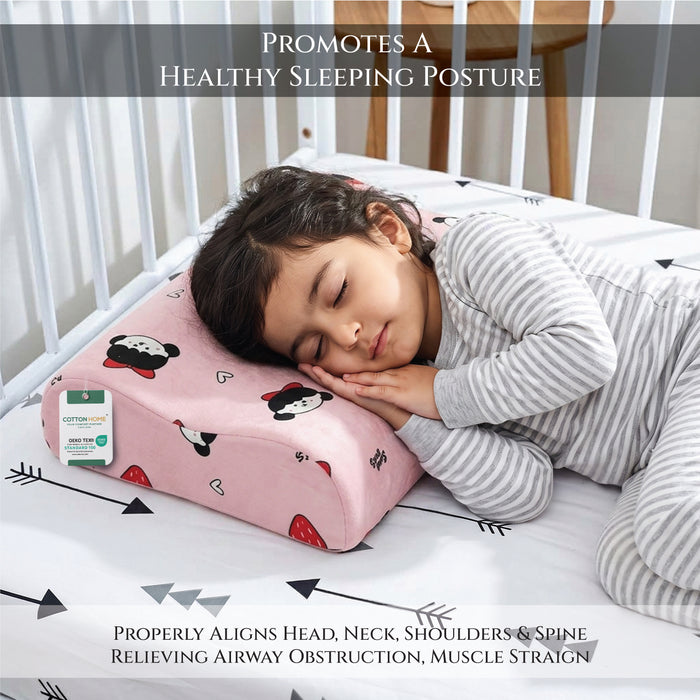 Kids Contour Memory Foam Pillows - Strawberry (26x38cm)