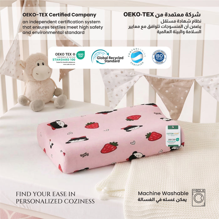 Kids Contour Memory Foam Pillows - Strawberry (26x38cm)