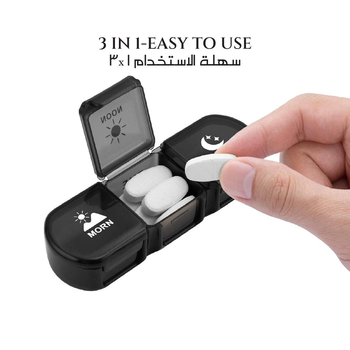 Weekly Portable Pill Organizer 3 Times a Day, Light-Proof & Travel-Friendly