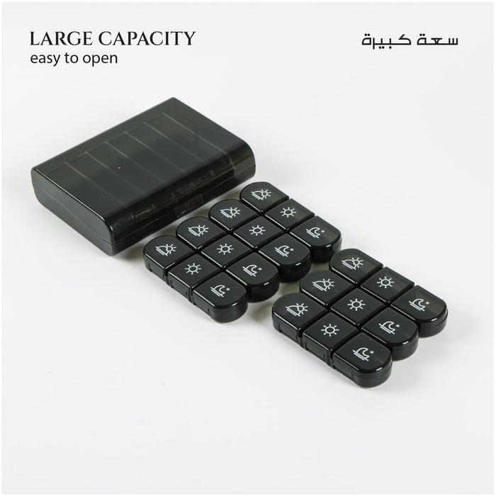 Weekly Portable Pill Organizer 3 Times a Day, Light-Proof & Travel-Friendly