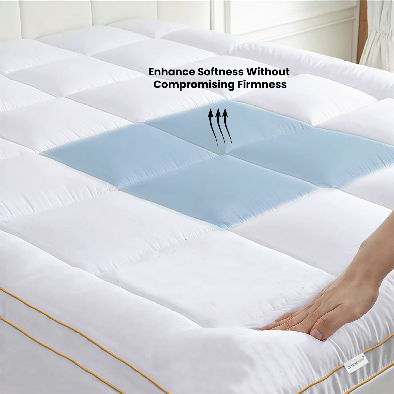 Royal Angler Mattress Topper 200X200 Premium Cotton 300TC with Fitted Sheet Style