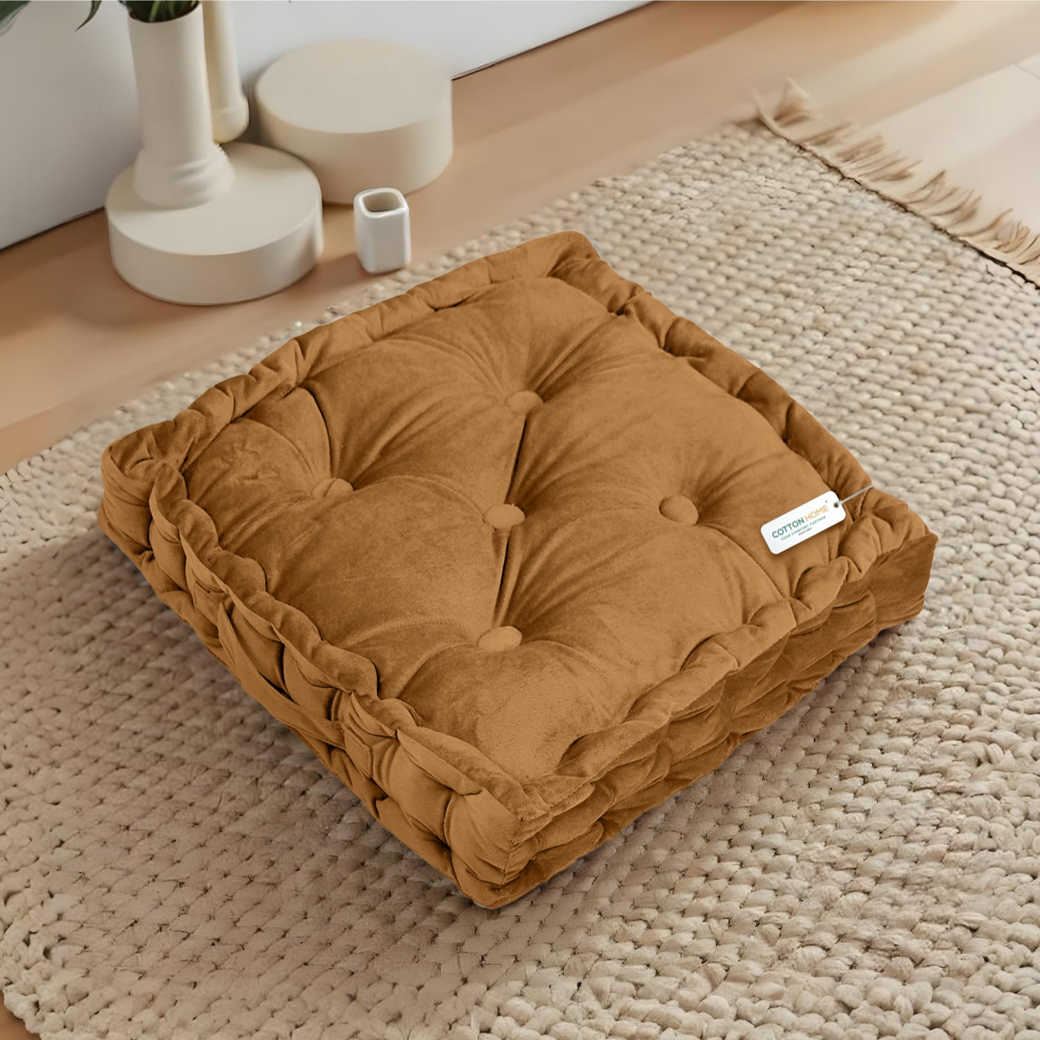 Serenity Velvet Multipurpose Seat Cushion 40x40cm Square Shape Seating - Cotton Home