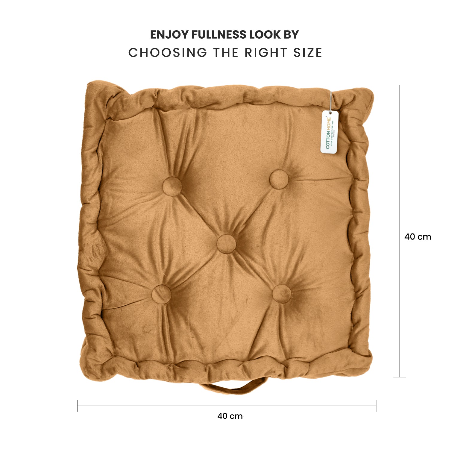 Serenity Velvet Multipurpose Seat Cushion 40x40cm  Pack of 2  Square Shape Seating - Cotton Home