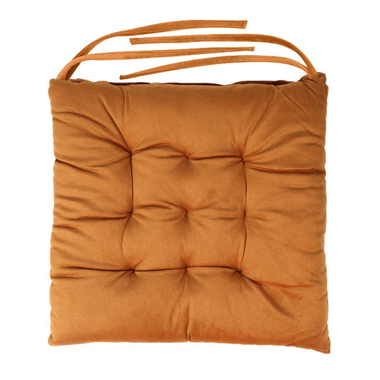 Velvet Slip Free Tufted  Chair Cushion Tan 40x40cm - Pack of 4 - Cotton Home
