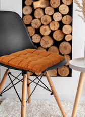 Velvet Slip Free Tufted  Chair Cushion Tan 40x40cm - Pack of 4 - Cotton Home