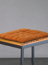 Velvet Slip Free Tufted  Chair Cushion Tan 40x40cm - Cotton Home