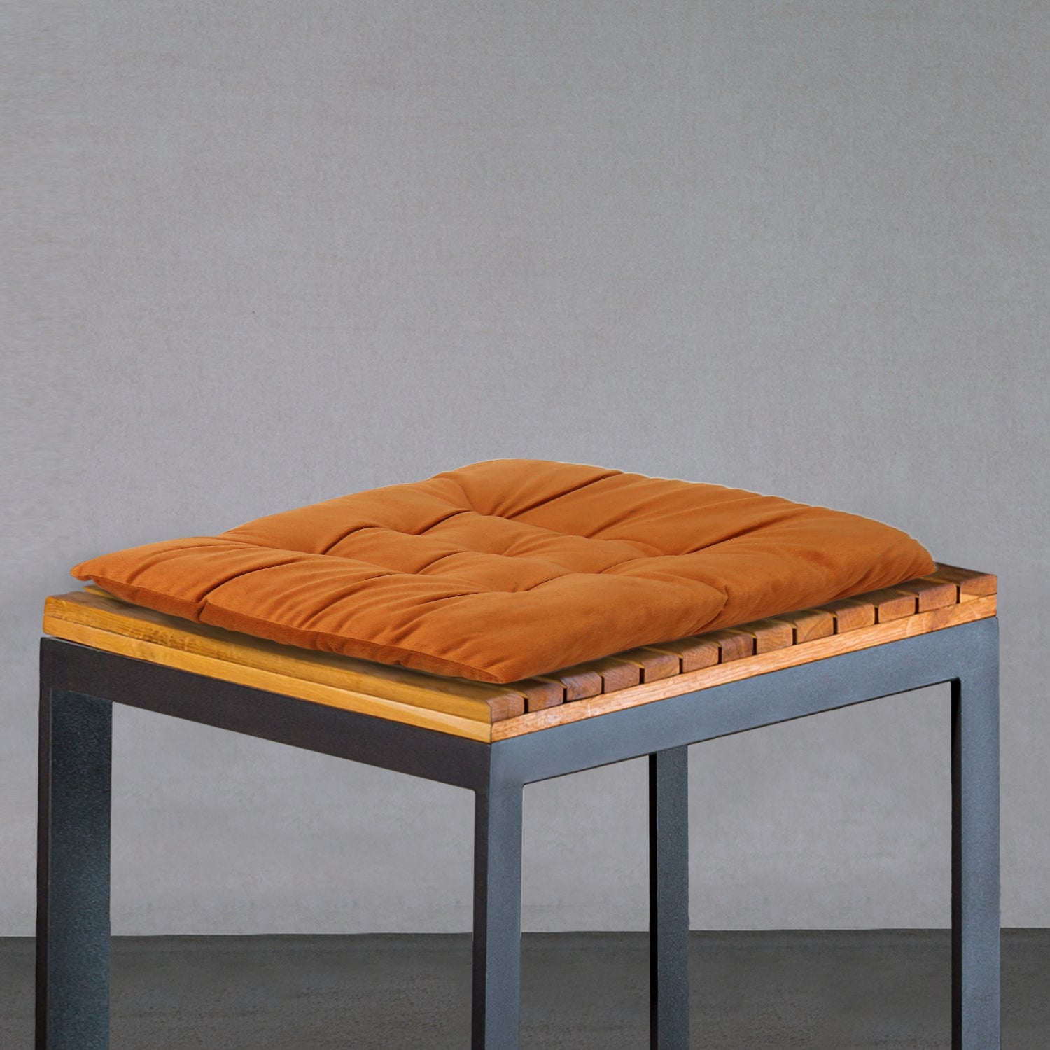 Velvet Slip Free Tufted  Chair Cushion Tan 40x40cm - Pack of 4 - Cotton Home