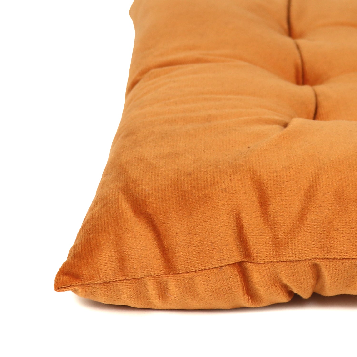 Velvet Slip Free Tufted  Chair Cushion Tan 40x40cm - Cotton Home