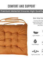 Velvet Slip Free Tufted  Chair Cushion Tan 40x40cm - Cotton Home