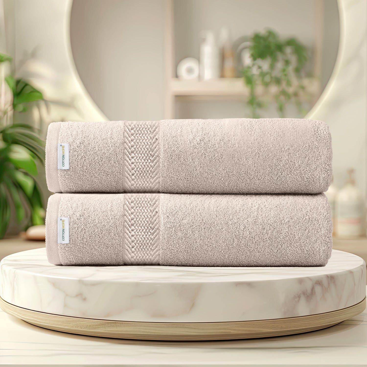 Cotton Bath Towel Pack of 2 Soft Feel, Quick Dry, Highly Absorbent Durable Towels - Cotton Home