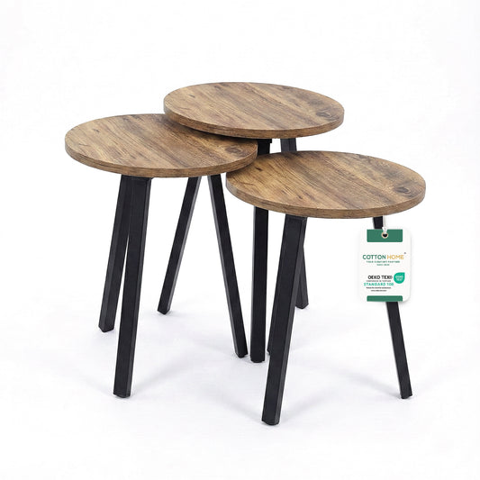 Brown tea table set of 3