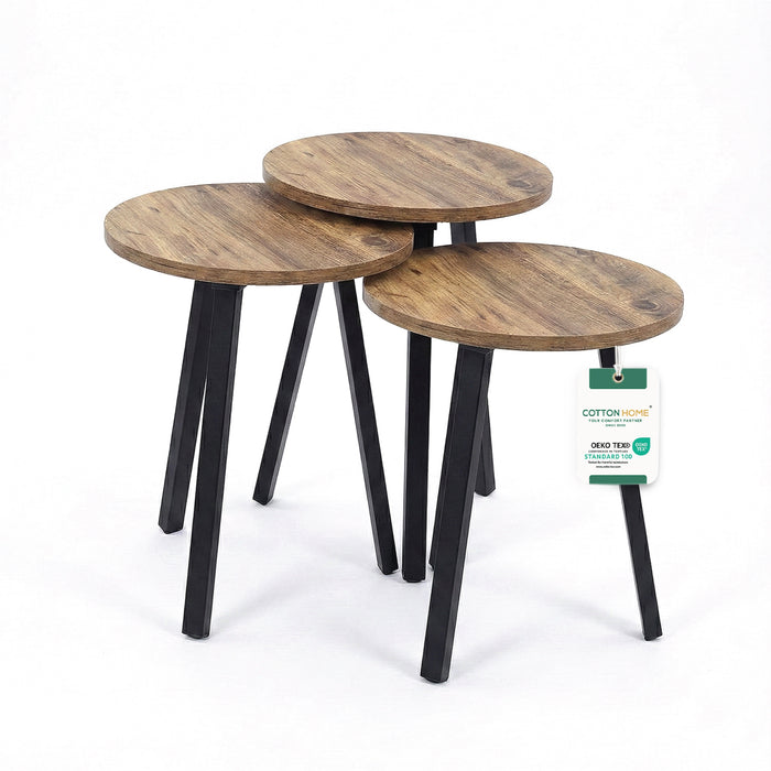 Brown tea table set of 3