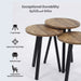 Tea table set of 3 (brown)