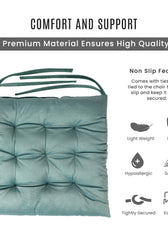 Velvet Slip Free Tufted  Chair Cushion Teal 40x40cm - Pack of 2 - Cotton Home
