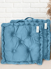 Serenity Velvet Multipurpose Seat Cushion 40x40cm  Pack of 2  Square Shape Seating - Cotton Home