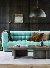 Sunny Velvet 3-Seater Tufted Sofa - 239cm Luxurious Comfort & Style - Cotton Home