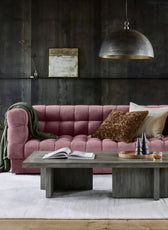 Sunny Velvet 3-Seater Tufted Sofa - 239cm Luxurious Comfort & Style - Cotton Home