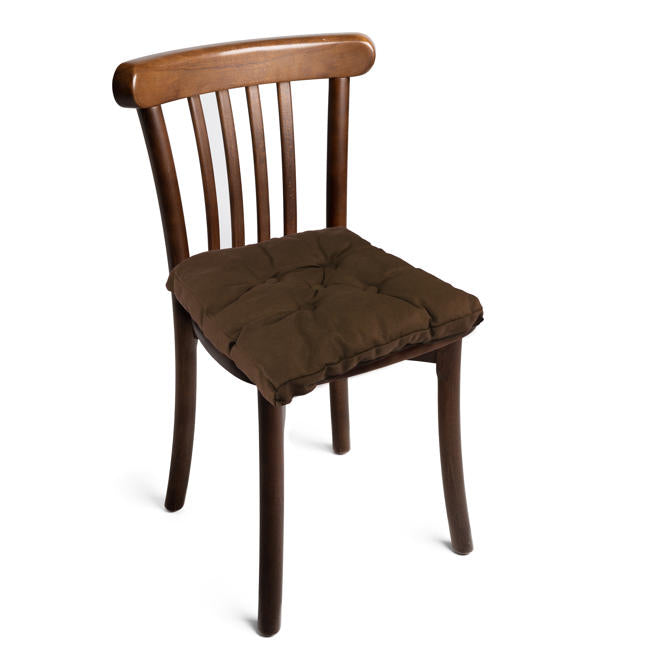 Premium Brown Chair Pads with Ties suitable for Dining Room For Indoor Outdoor Garden Patio Kitchen Office Chairs - Cotton Home