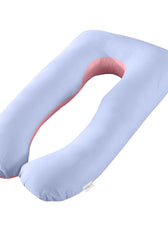 Four Seasons Dual Pregnancy Pillow U Shaped Full Body Maternity Pillow 80x130cm Pink and Blue - Cotton Home