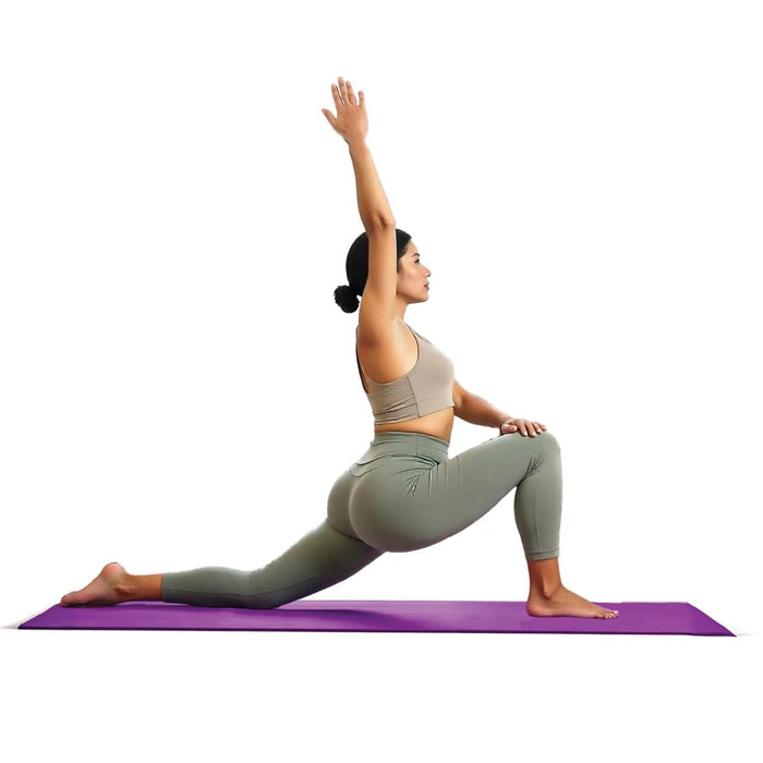 Yoga Mat with Strap – 10mm Thick for Ultimate Comfort Non-Slip Purple
