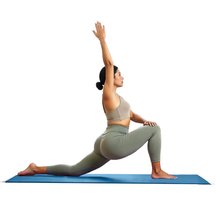 Yoga Mat with Strap – 10mm Thick for Ultimate Comfort Non-Slip Blue