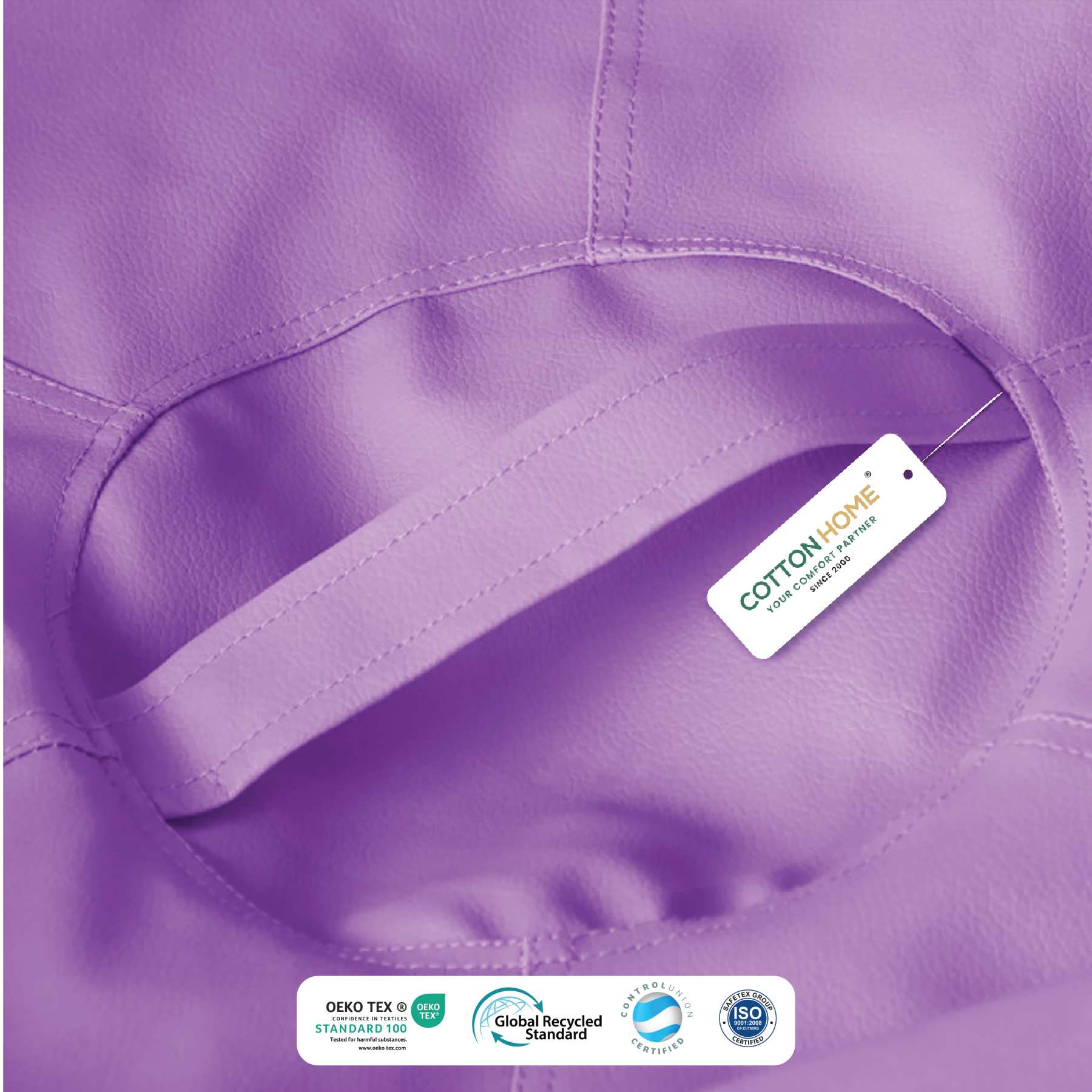 Adult Bean Bag Chair Premium PU Leather  62x105cm - Purple