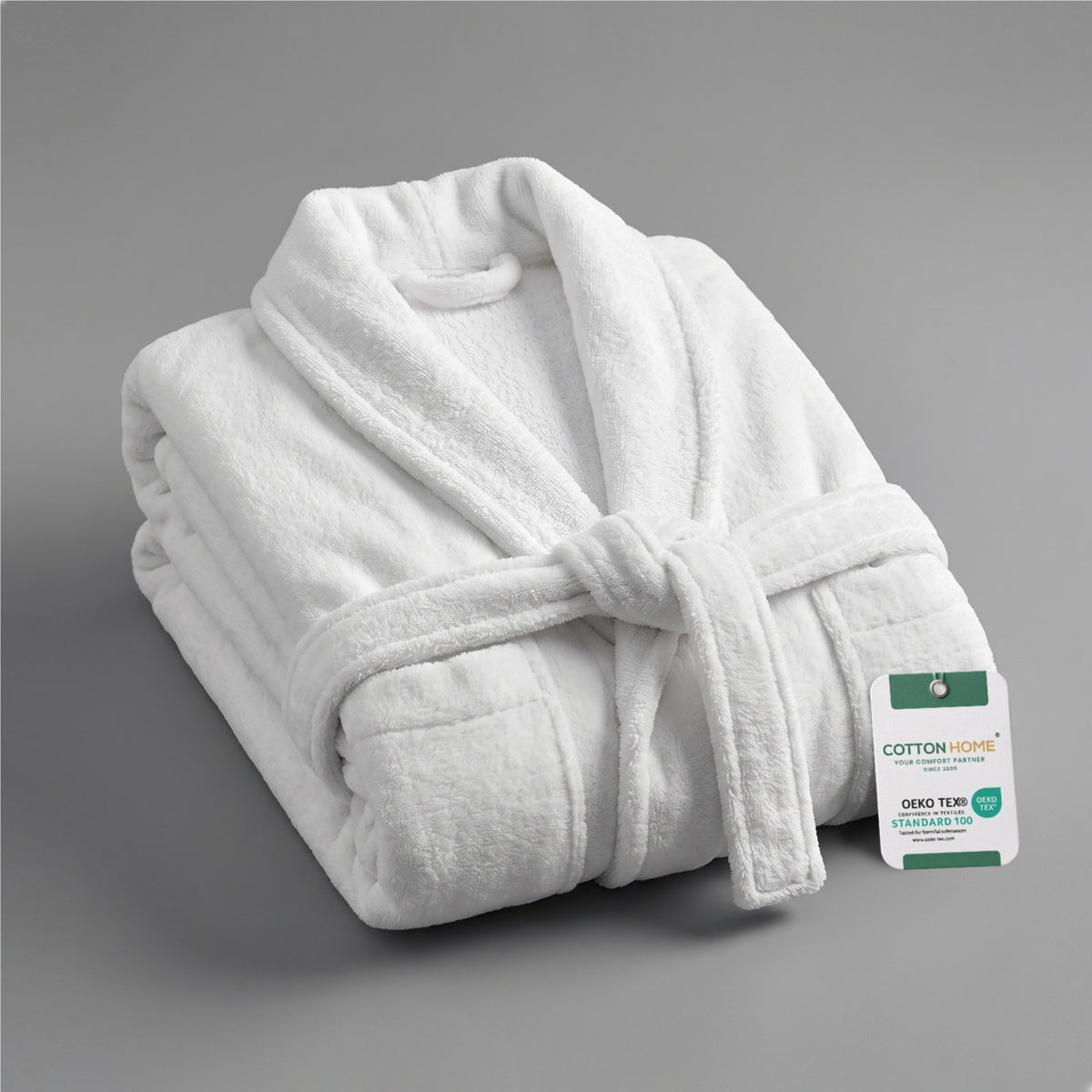 Velour Premium White Soft Cotton Bathrobe Thick & Absorbent
