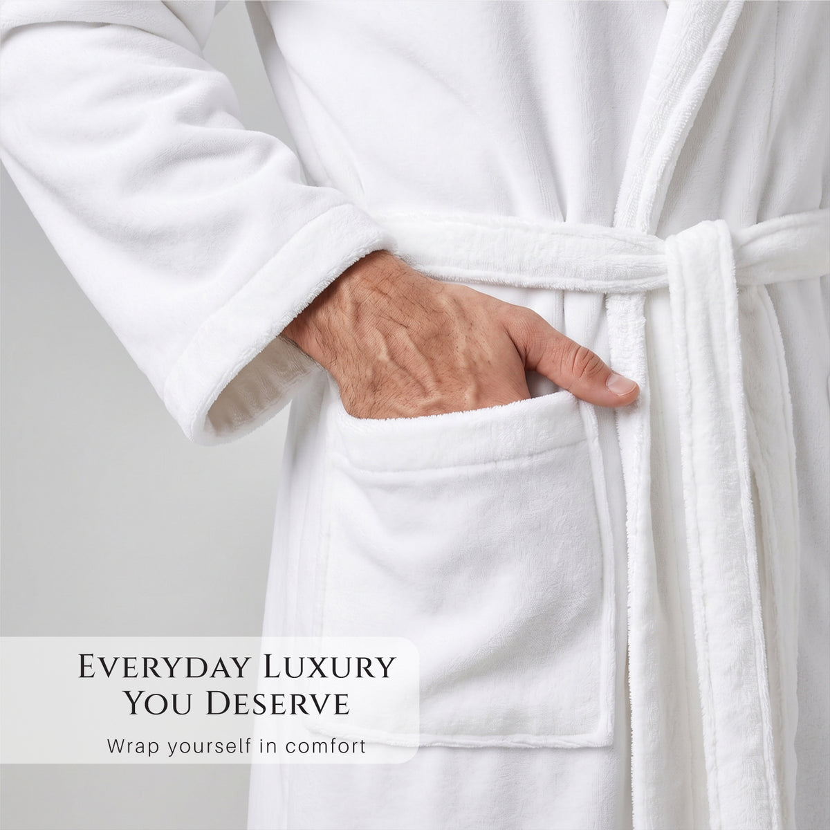 Velour Premium White Soft Cotton Bathrobe Thick & Absorbent